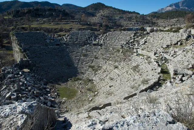 The seating of the theatre at Selge, with the Taurus hills behind