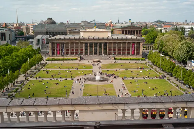 The Altes Museum and the Lustgarten in front of it, seen from above