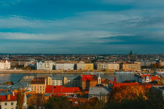 The Danube and St Stephen's Basilica from above