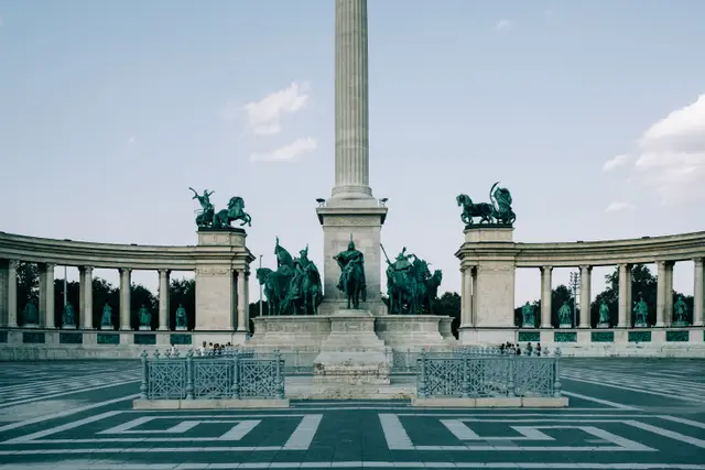 The statues and colonnade of Heroes' Square