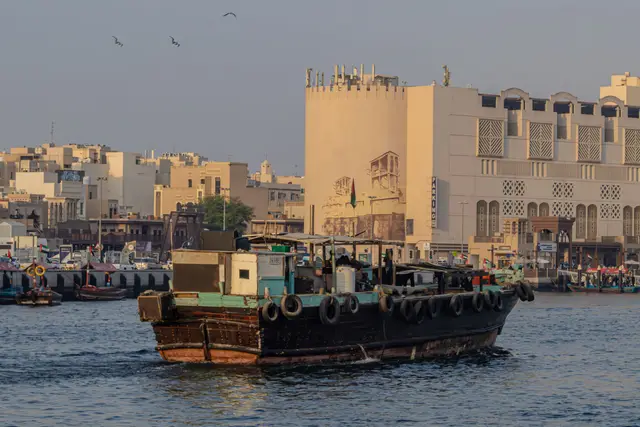 A traditional abra on Dubai Creek