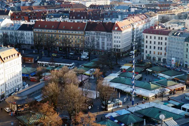 Yukarıdan Viktualienmarkt